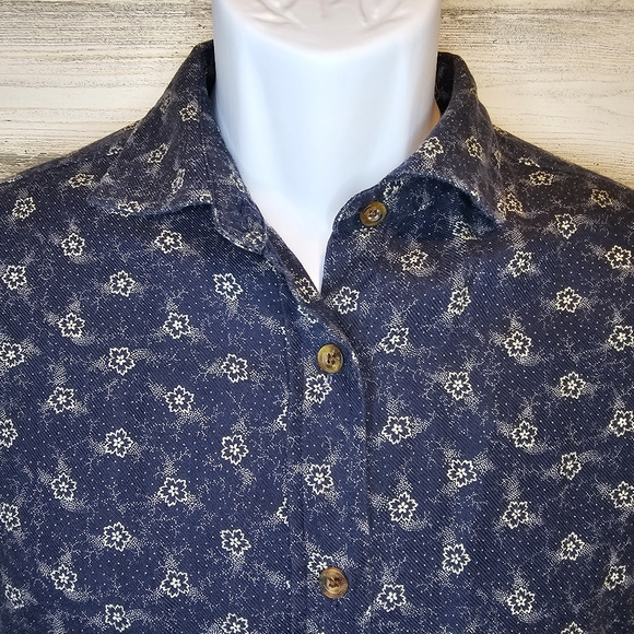 Vintage John Rich & Bros Woolrich Shirt Men's Small Floral Print Button Up Blue - Picture 3 of 16